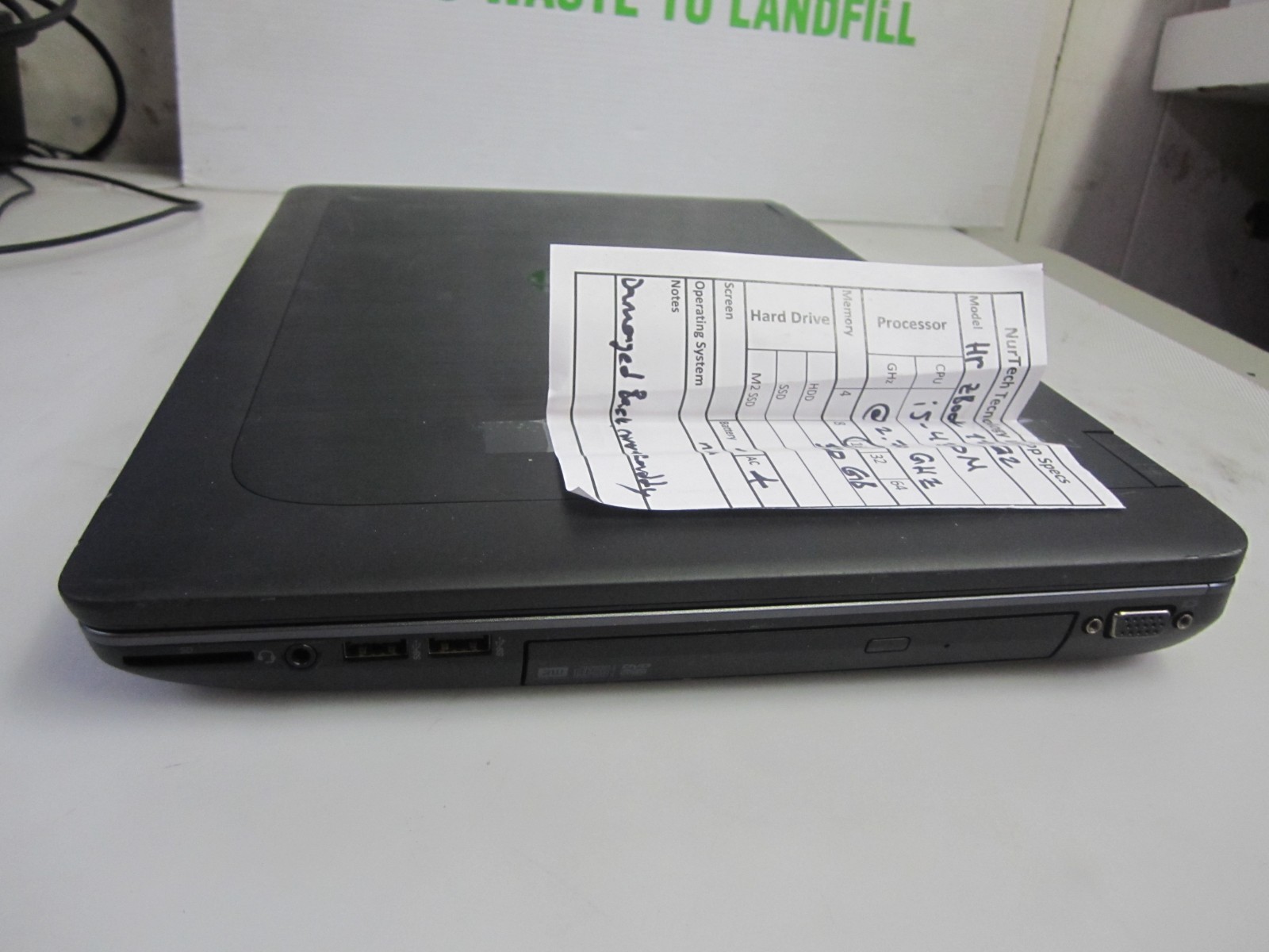 HP ZBook 17 G2 i5-4310M 2.70GHz 16GB 320GB LAPTOP + AC NO OS/BTRY READ
