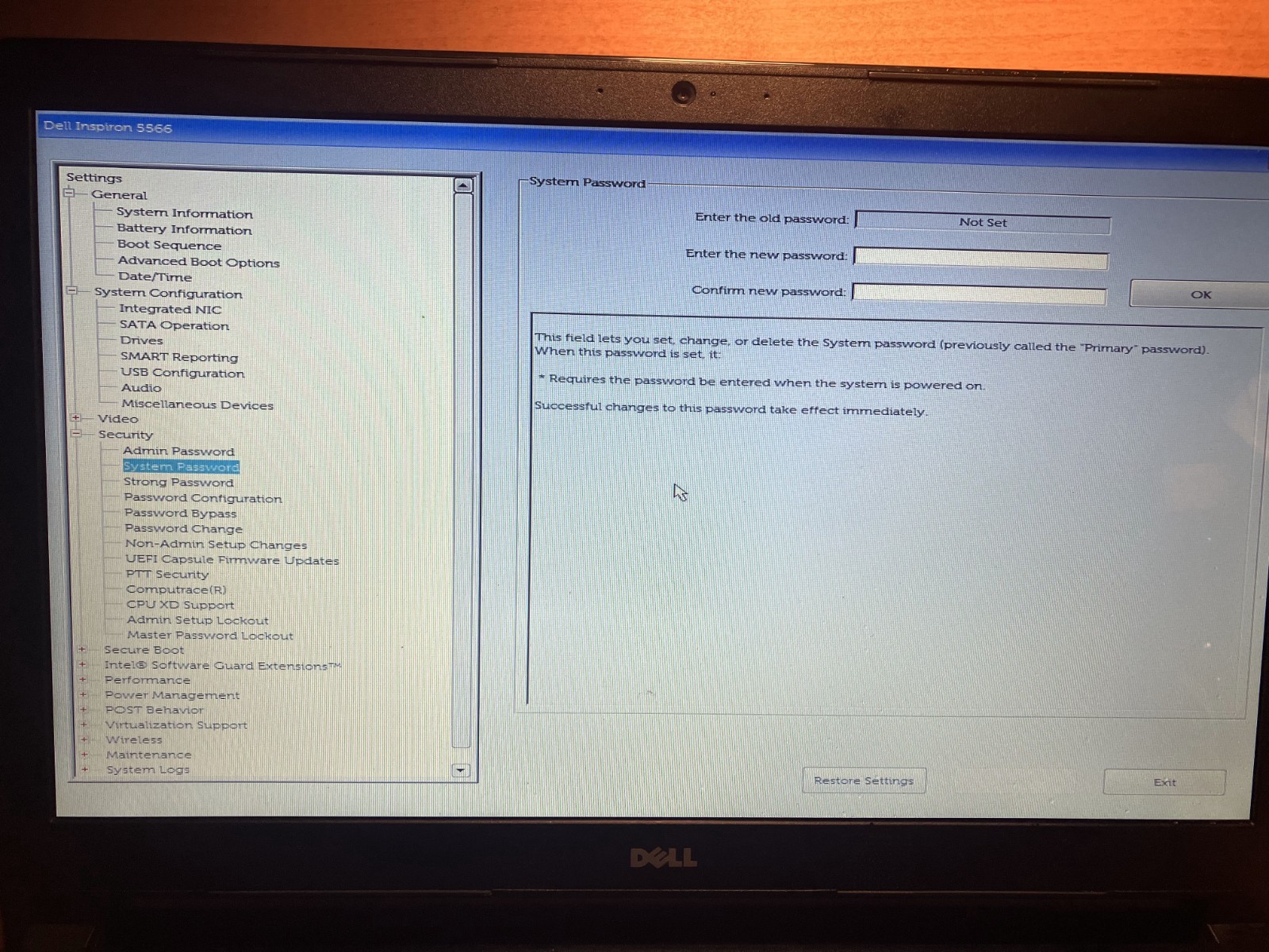 Dell Inspiron 5566 Intel Core i7-7500U 2.7GHz NO HDD, RAM, OS, PARTS ONLY