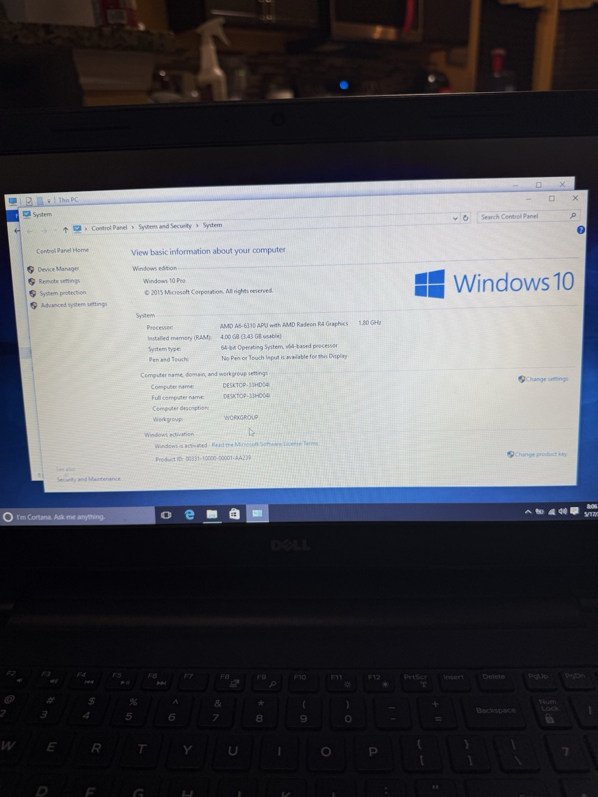 Dell Inspiron 15 15.6in. (500GB, AMD A Series Dual-Core, 1.8GHz, 4GB 500GB Ram