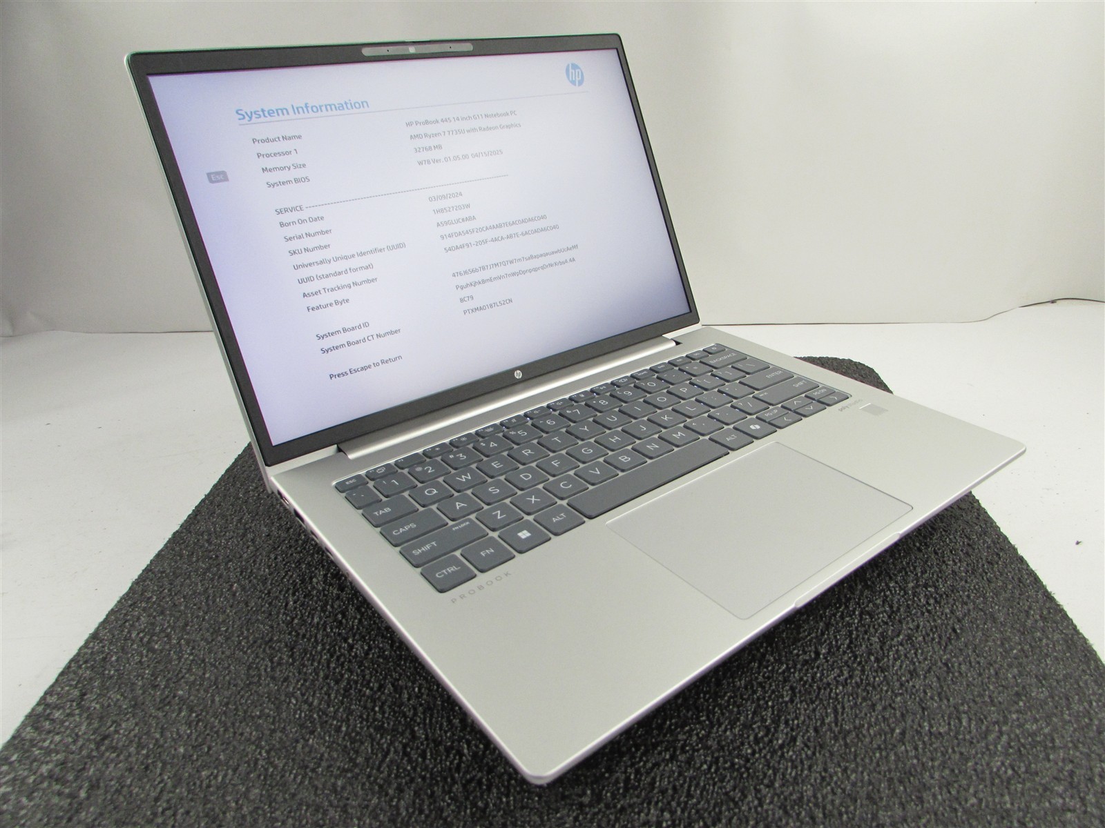 HP PROBOOK 445 (G11) AMD RYZEN 7 7735U 512GB SSD 32GB RAM AMD GPU WIN 11 PRO