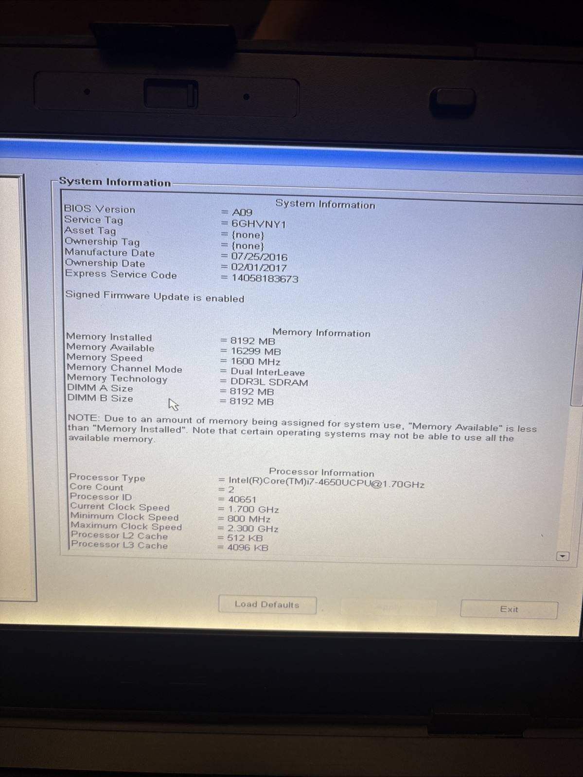 Dell 5404 Rugged i7-4650U@1.7GHz No SSD 8GB Ram With Dell 240w Adapter Q4