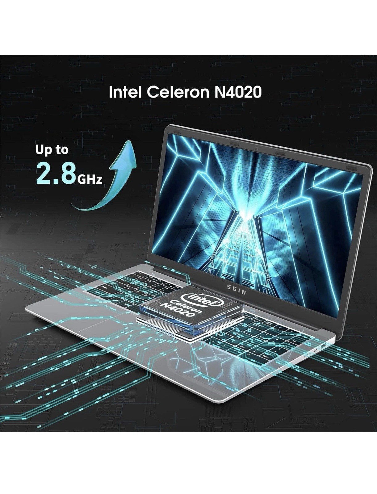 SGIN SGIN-M15 15.6″ FHD Celeron N4020C 1.1GHz Intel UHD Graphics 600 4GB RAM