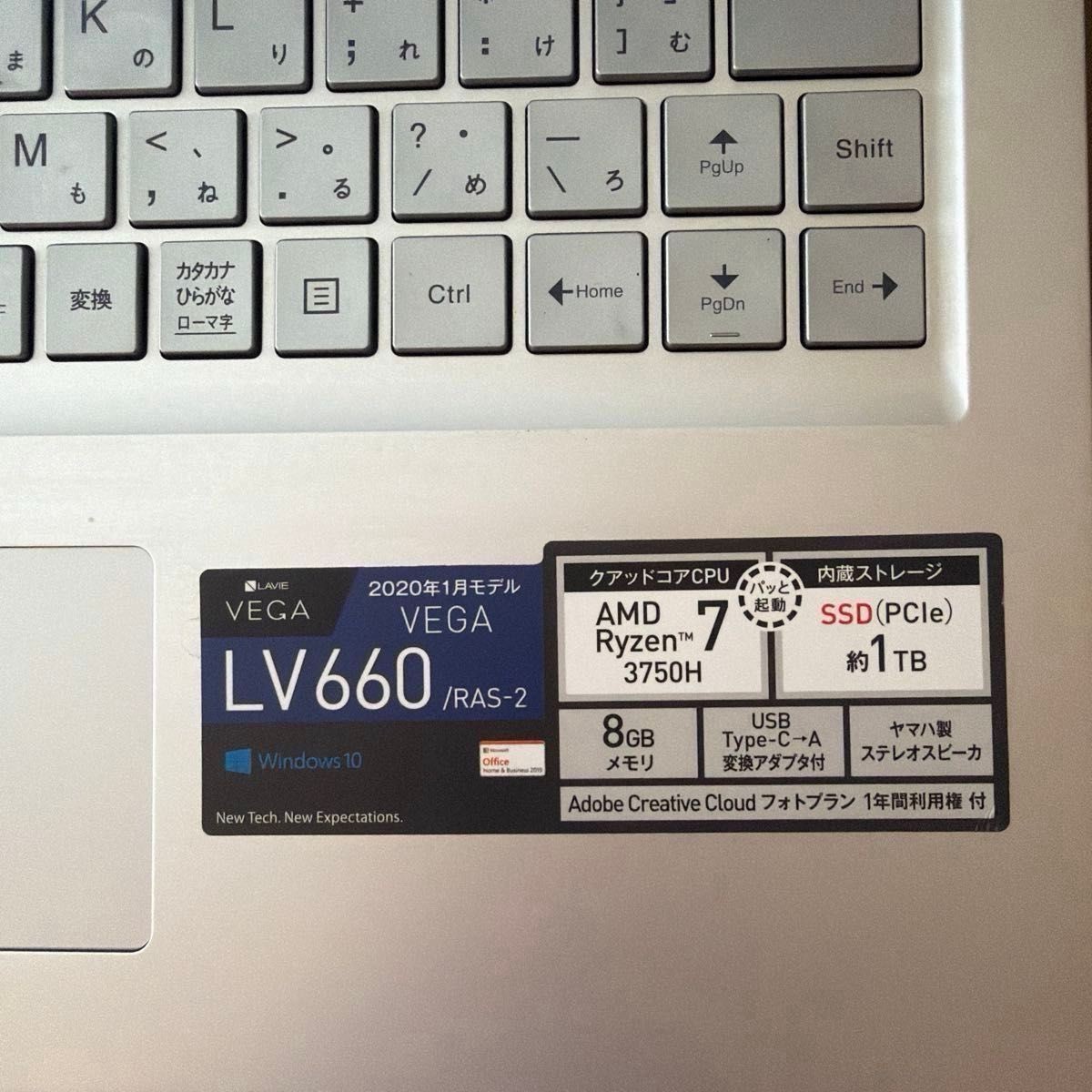 NEC LAVIE VEGA LV660/RA Ryzen 7 Windows 10 Home RAM 8GB SSD 1000GB