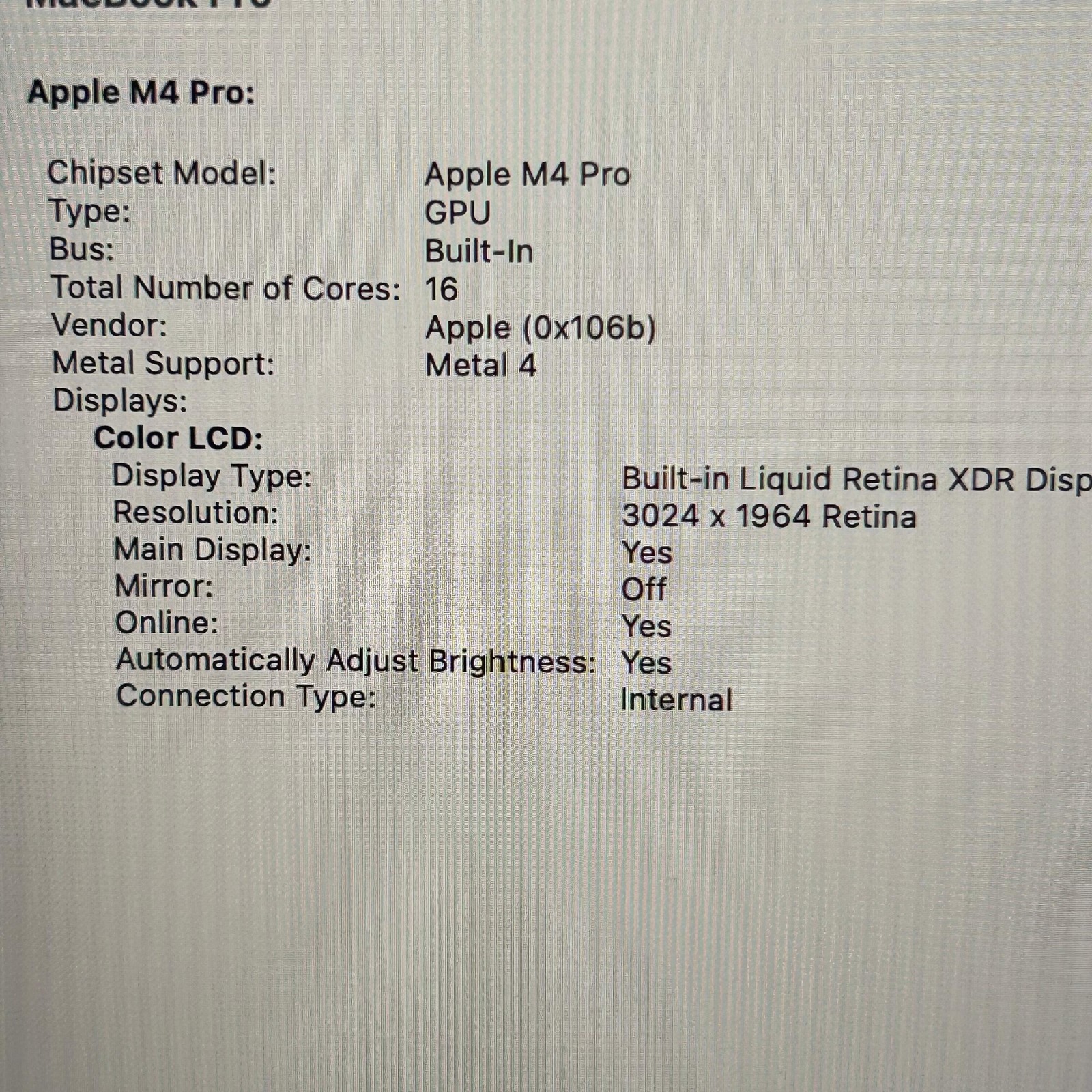 Apple MacBook Pro 14″ M4 Pro 24GB RAM 512GB SSD 12C/16C 100% BH A3401 MX2E3LL/A