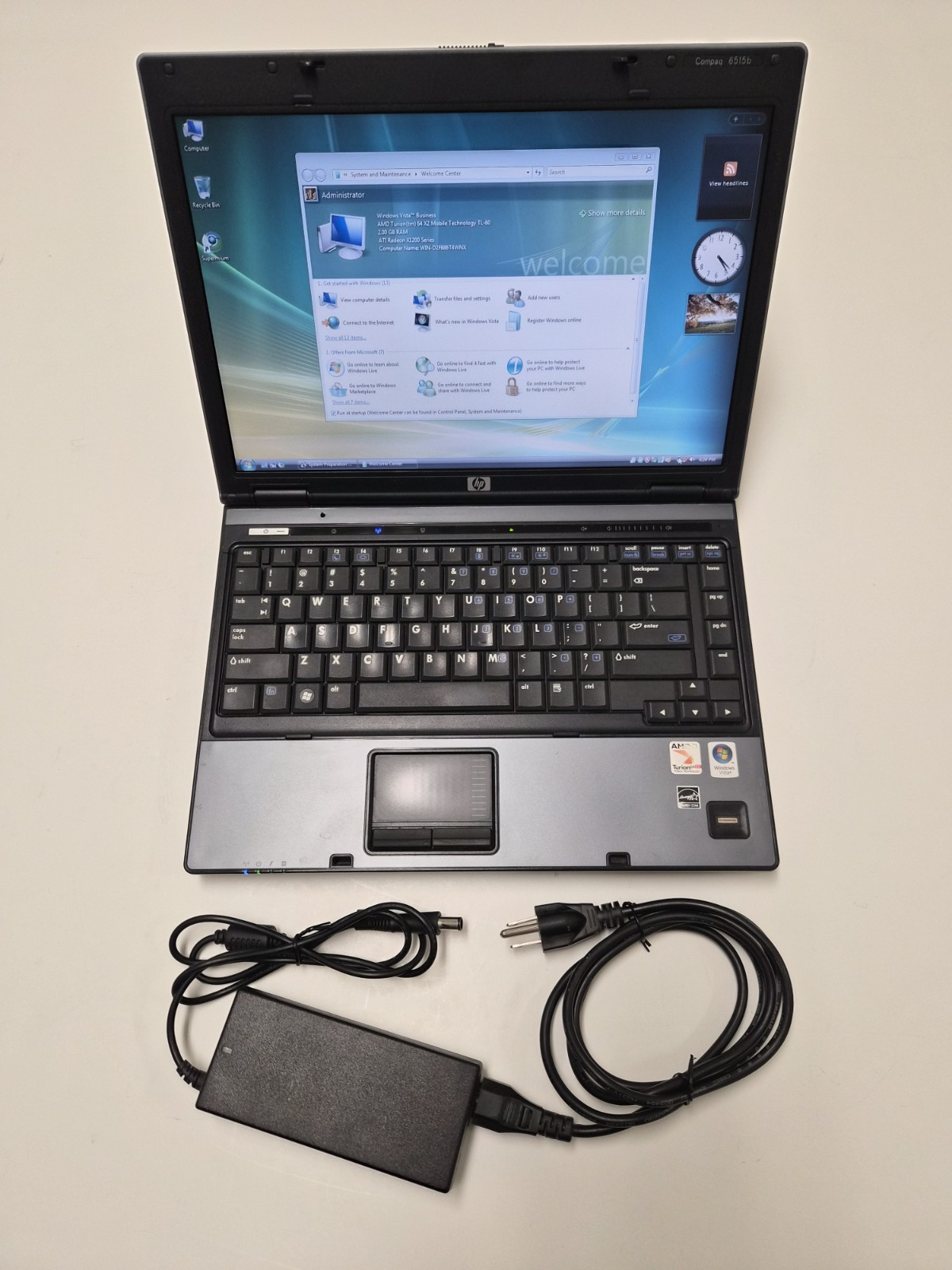 HP Compaq 6515b AMD TURION 64 X2 TL-60 2GB RAM 15.4″ 120GB SSD Vista Business