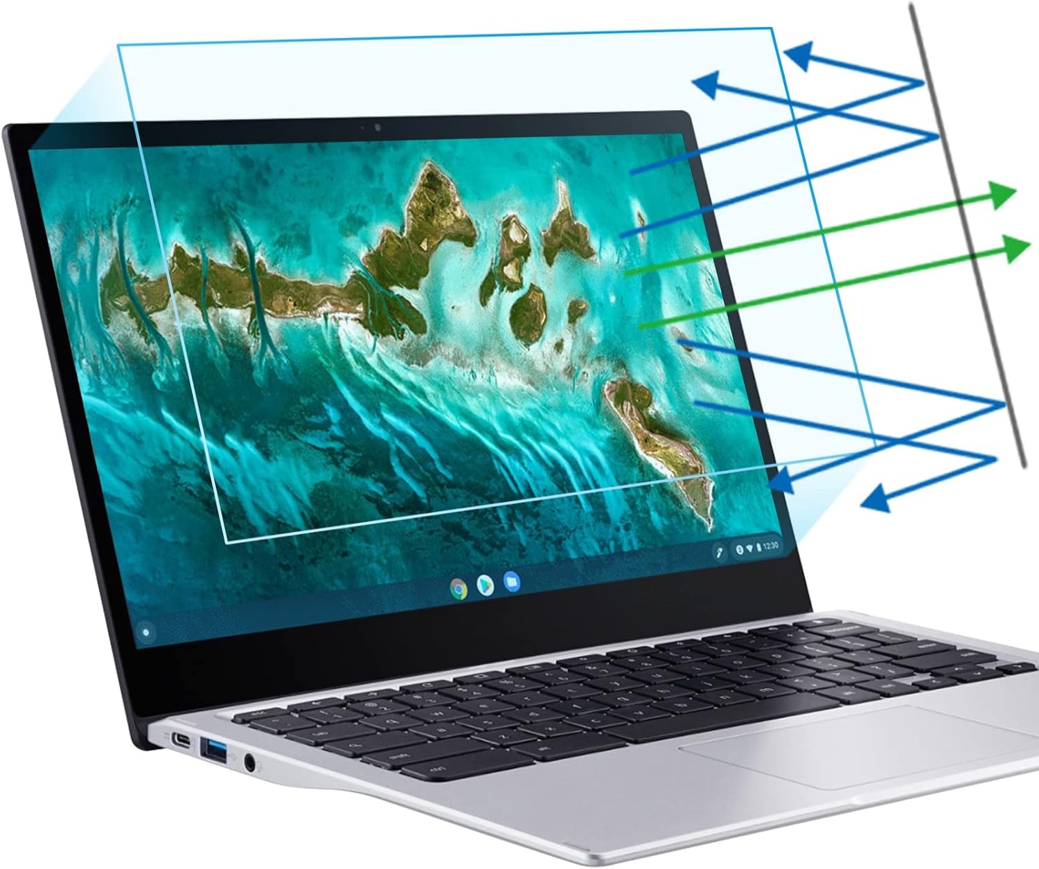 2-Pack 13.3 inch 16:9 Anti Blue Light Laptop Screen Protector, Anti Glare & Anti