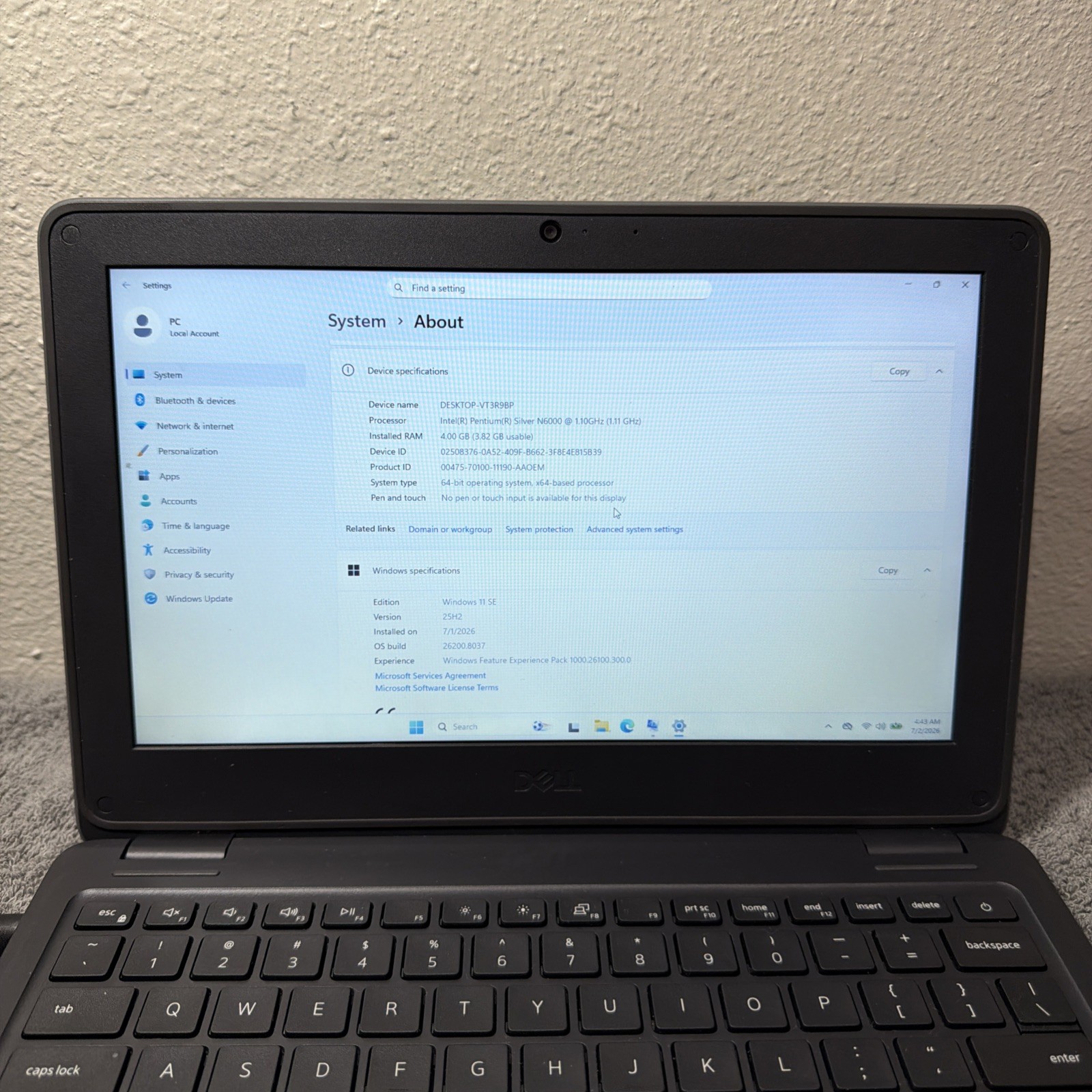 Dell Latitude 3120 N6000 Silver 1.1GHz 128GB SSD 4GB DDR4 Laptop Win 11 – Tested