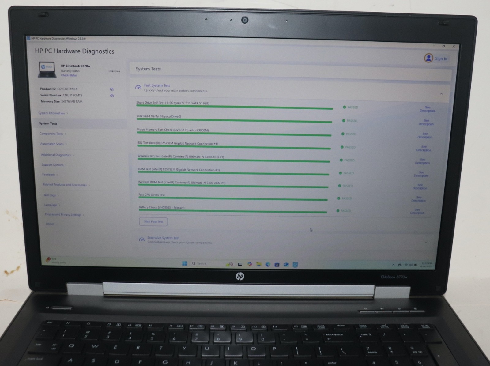 HP EliteBook 8770w|Intel Core i7@2.40 GHz|24GB RAM|512GB SSD|Win11Pro|Bluetooth