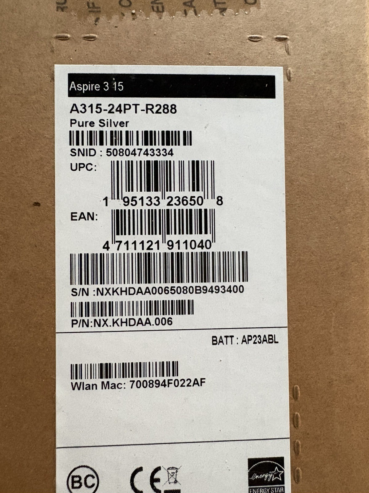 Acer Aspire 3 15.6″ Touchscreen Laptop AMD Ryzen 5 7520U 16GB RAM 1TB SSD Silver