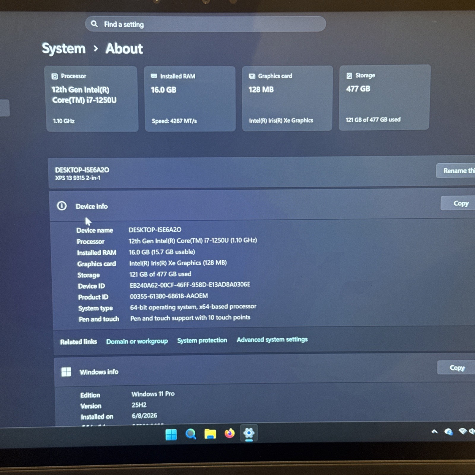 Dell XPS 13 9315 (2-in-1) QHD+ TOUCH 1.1 GHz i7-1250U 16GB 512GB SSD