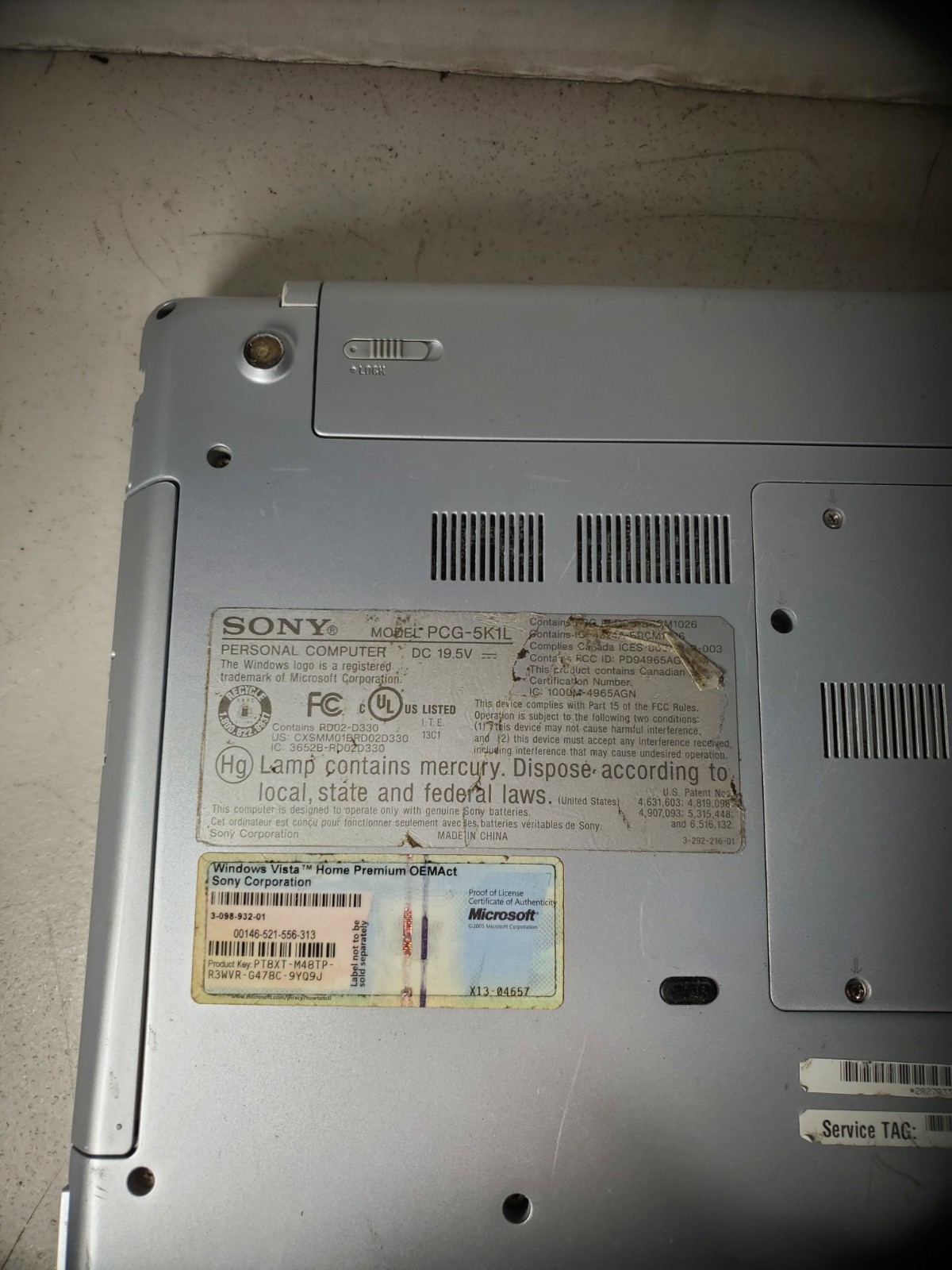 SONY Vaio VGN-CR410E PCG-5K1L 3GB RAM No HDD/SSD/OS! #69