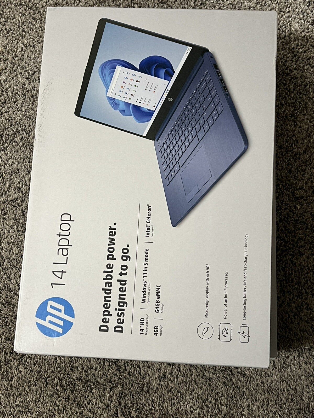 New Blue HP Laptop With Intel Processor N4120 Back 2 School Students