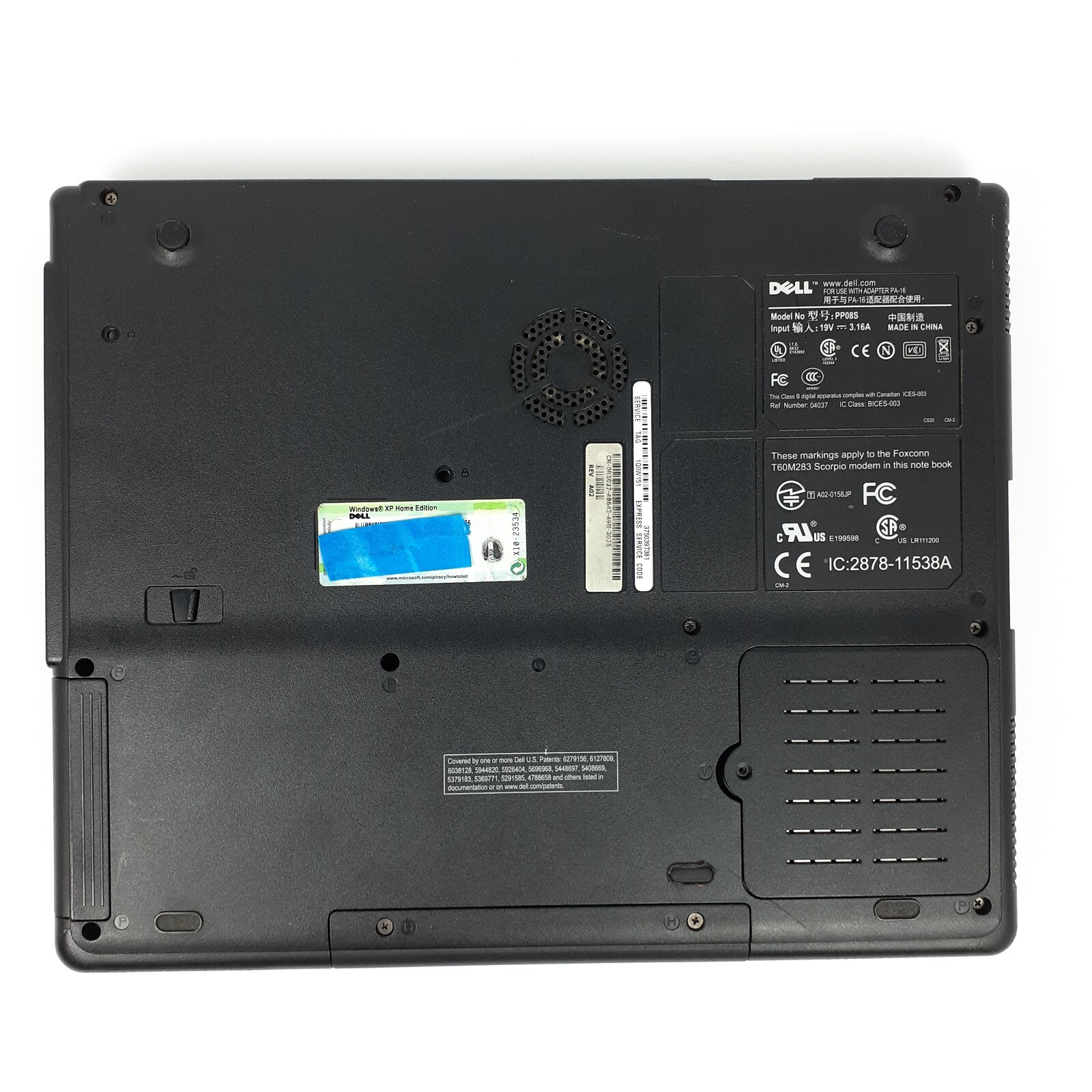 Dell Inspiron 1000 PP08S 14.1″ Powers On 256 MB RAM No HDD No CDROM Parts/Repair