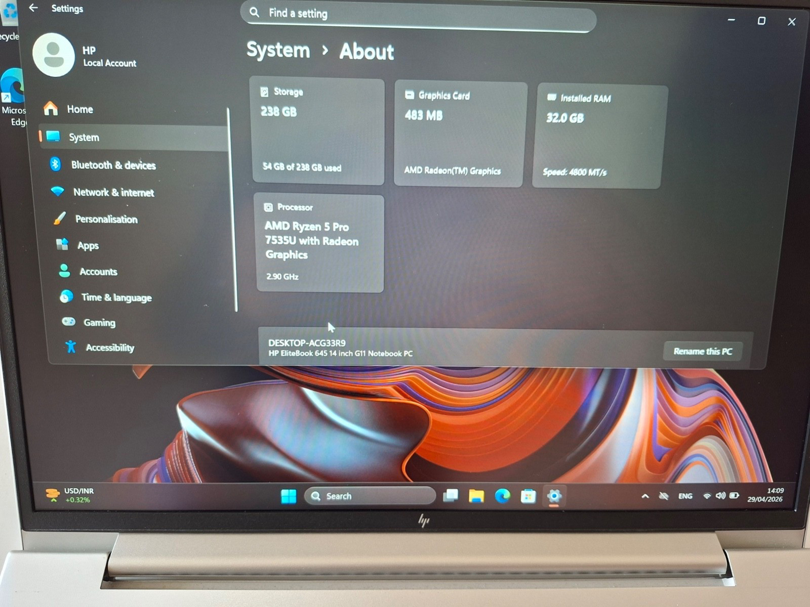 HP EliteBook 645 G11 14″ TOUCHSCREEN | Ryzen 5 Pro | 32GB RAM | 256GB SSD | Win