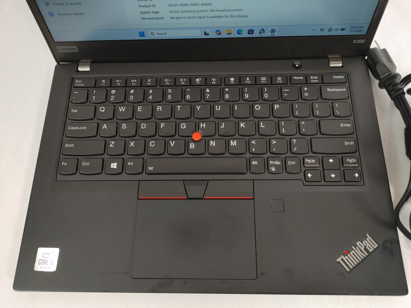 Lenovo ThinkPad X390 Core i5-10210U 1.60 GHz 8 GB DDR4 256 GB M.2 Windows 11 Pro