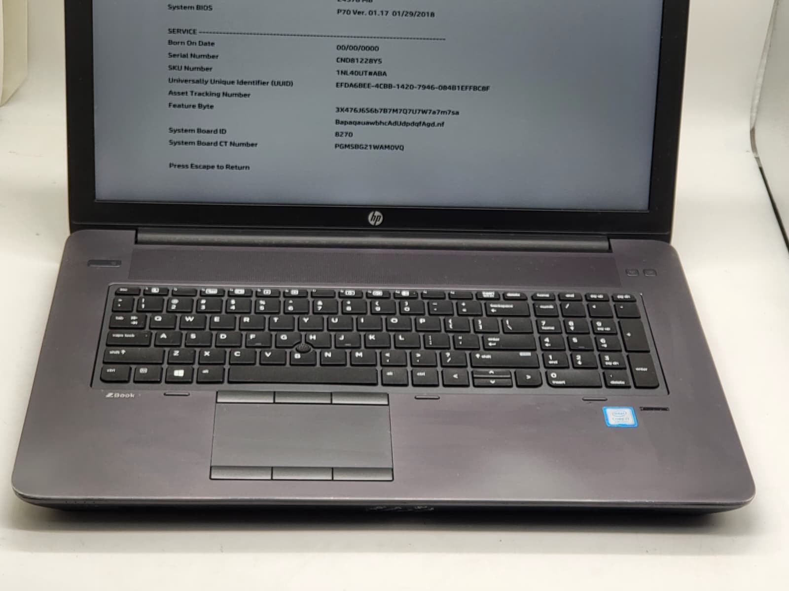 HP ZBook 17 G4 17.3″ CORE i7 4K 4.0GHz 24GB RAM 500GB SSD WORKSTATION 3YR WARNTY