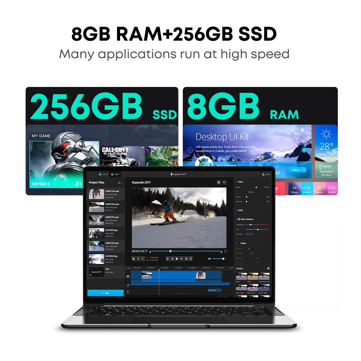 CHUWI Laptop LarkBook X TouchScreen 8GB RAM 256GB SSD Windows 11 Home PC