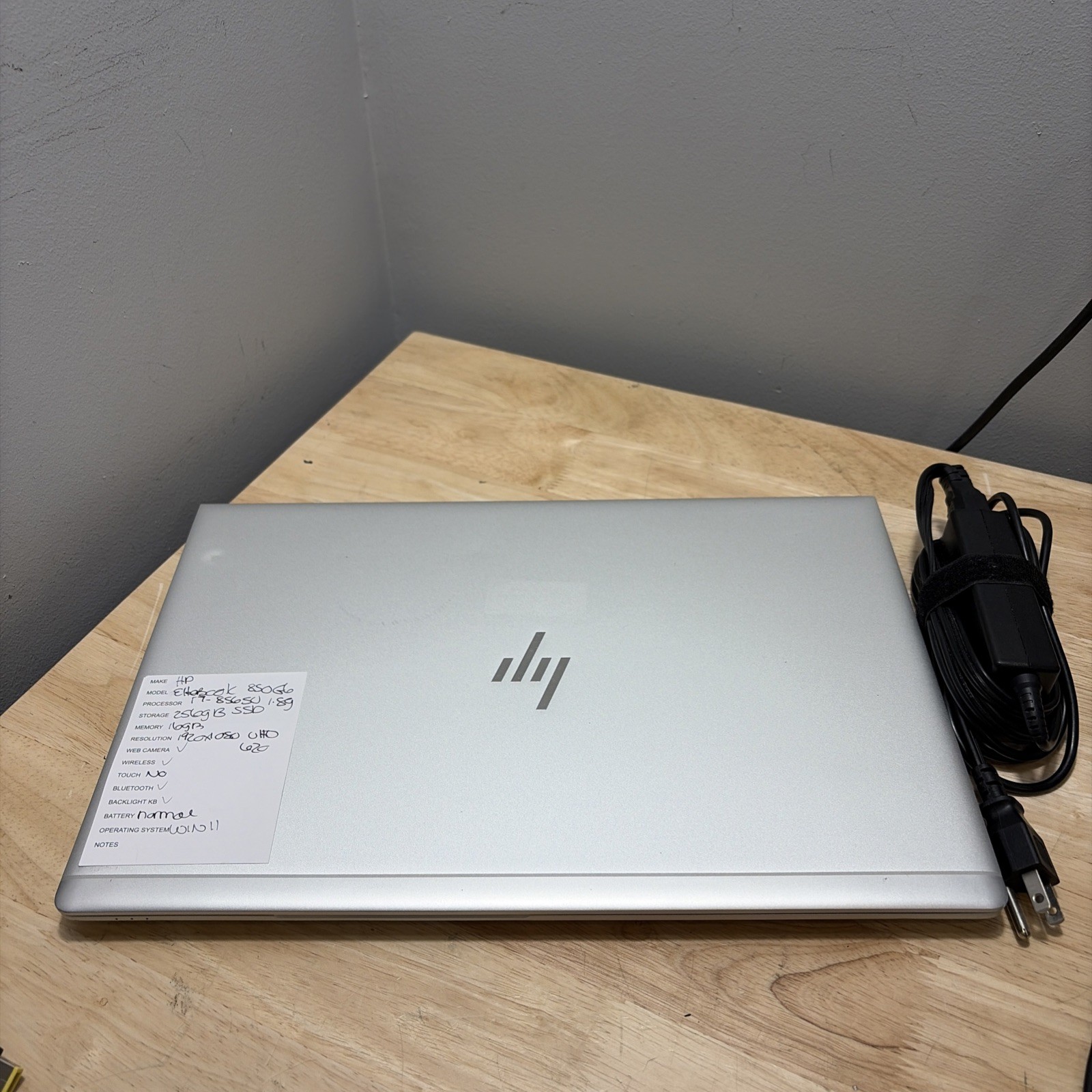 HP EliteBook 850 G6 CORE I7-8665u 1.90GHZ 16GB 256GB SSD WCAM WIFI W11 & CORD