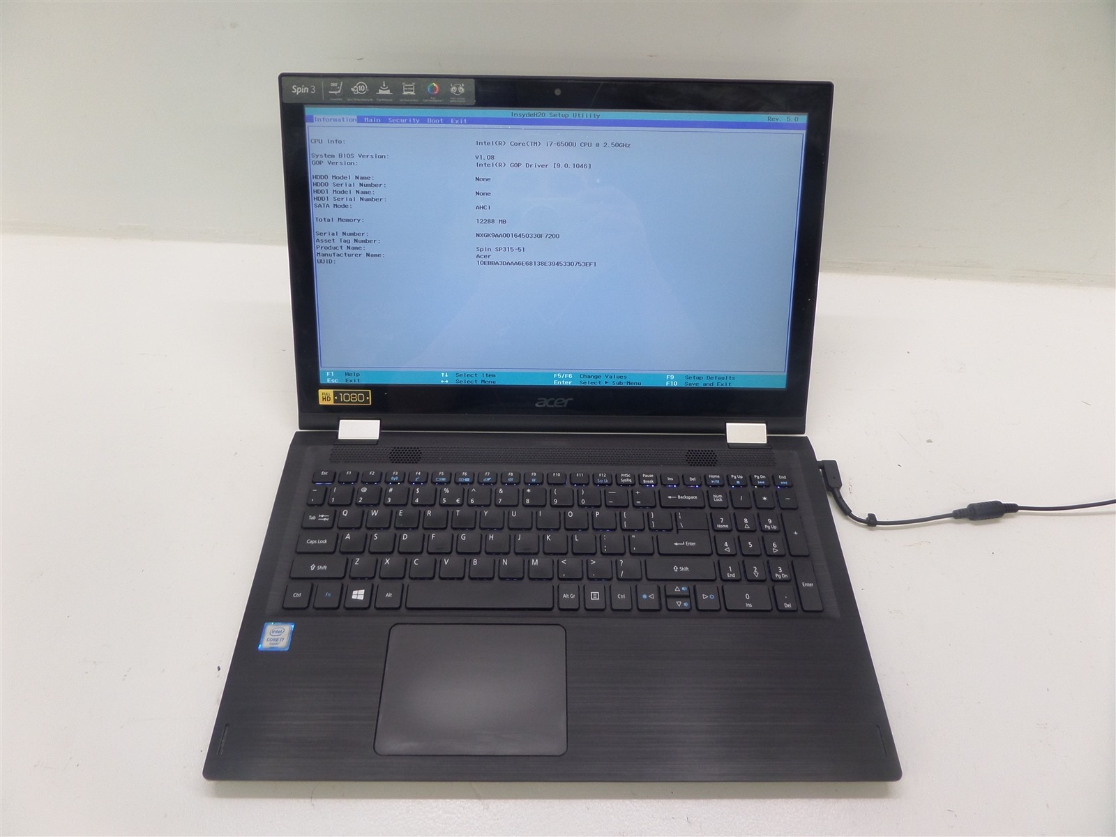 Acer Spin 3 2-In-1 13.5″ Laptop i7-6500U CPU 2.50GHz 12GB RAM – No HDD No OS