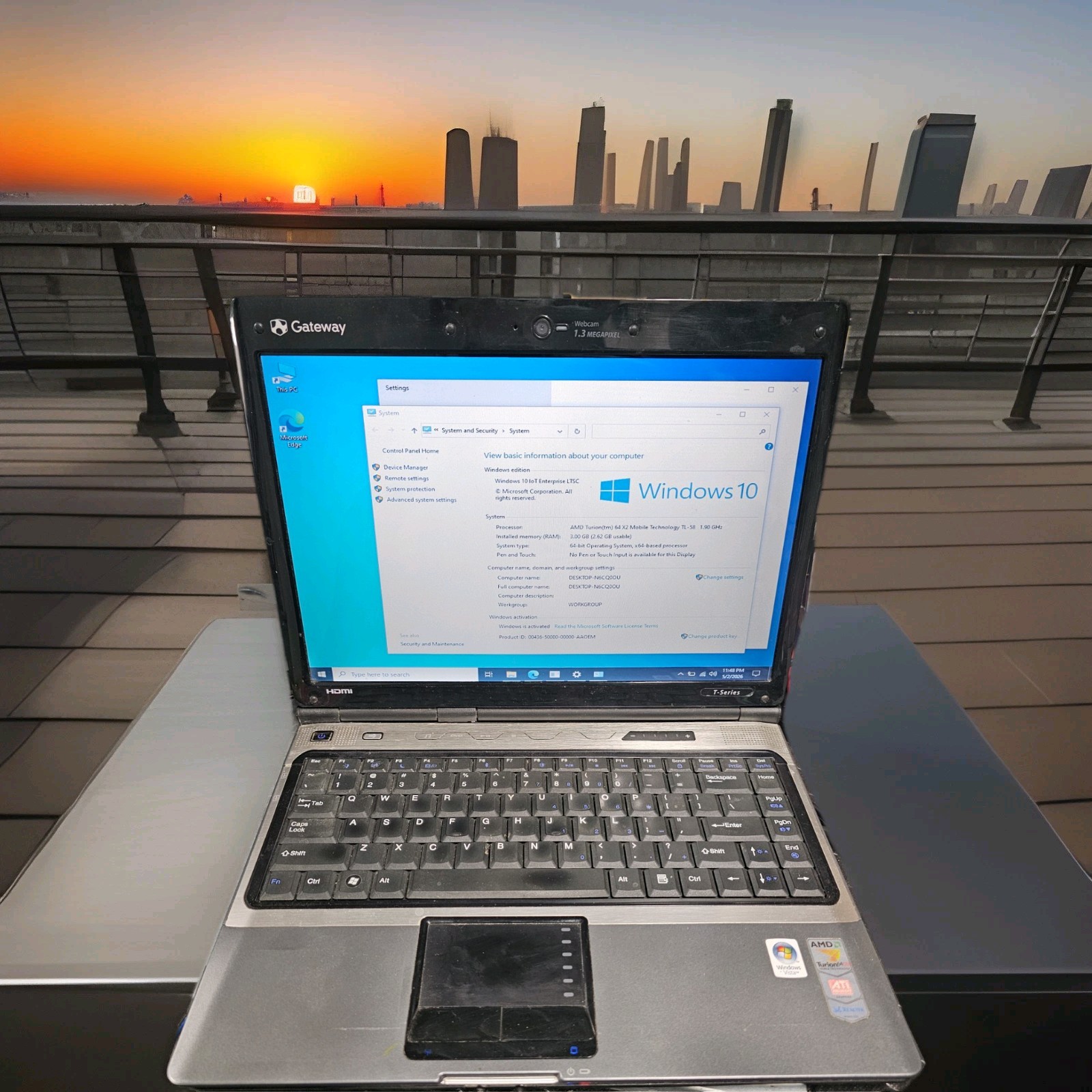 Gateway W350A AMD Laptop Notebook Windows Enterprise