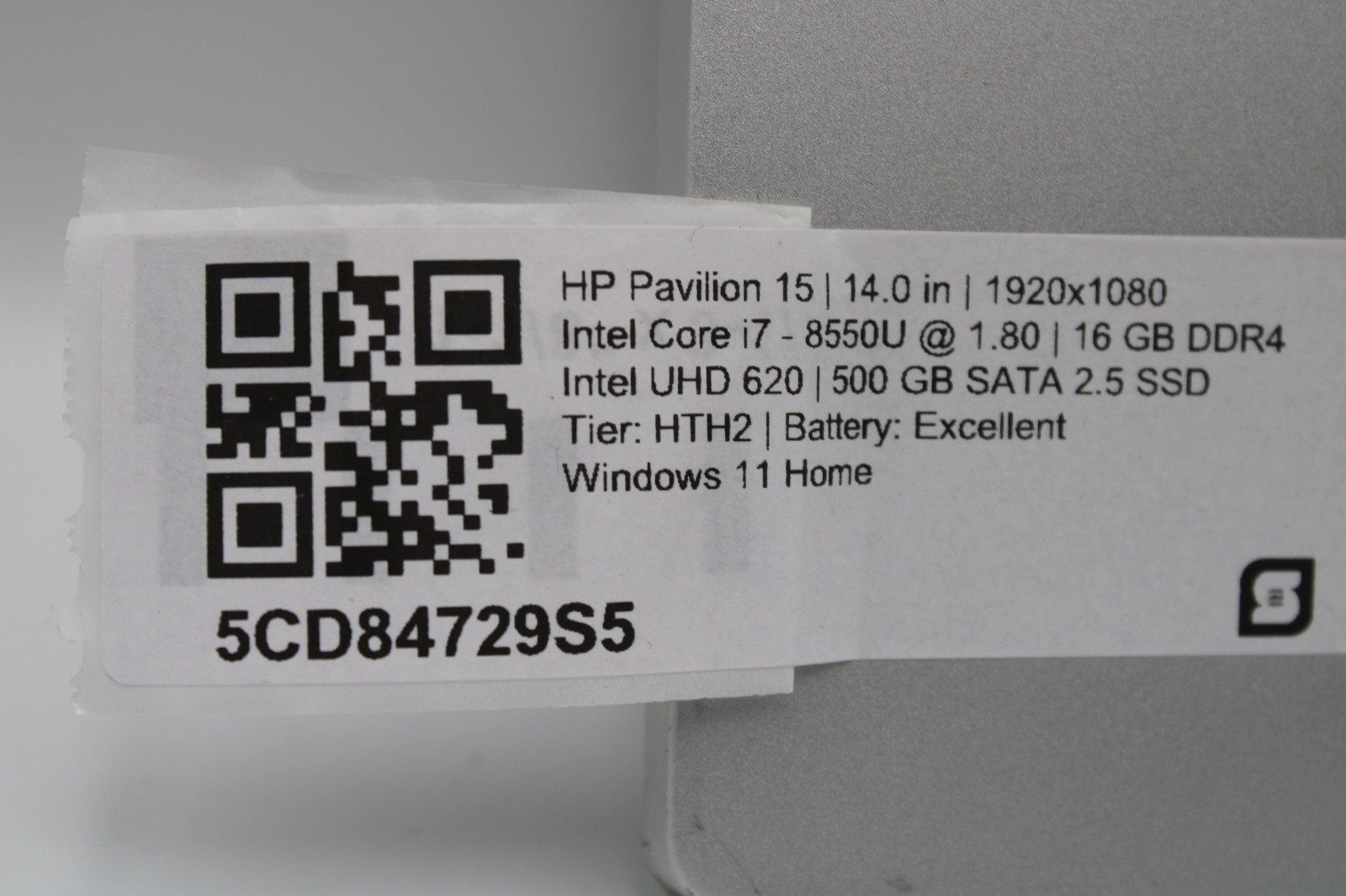 HP Pavilion 15-cs0064st i7-8550U @ 1.8 GHz 16GB RAM 500GB SSD W11H