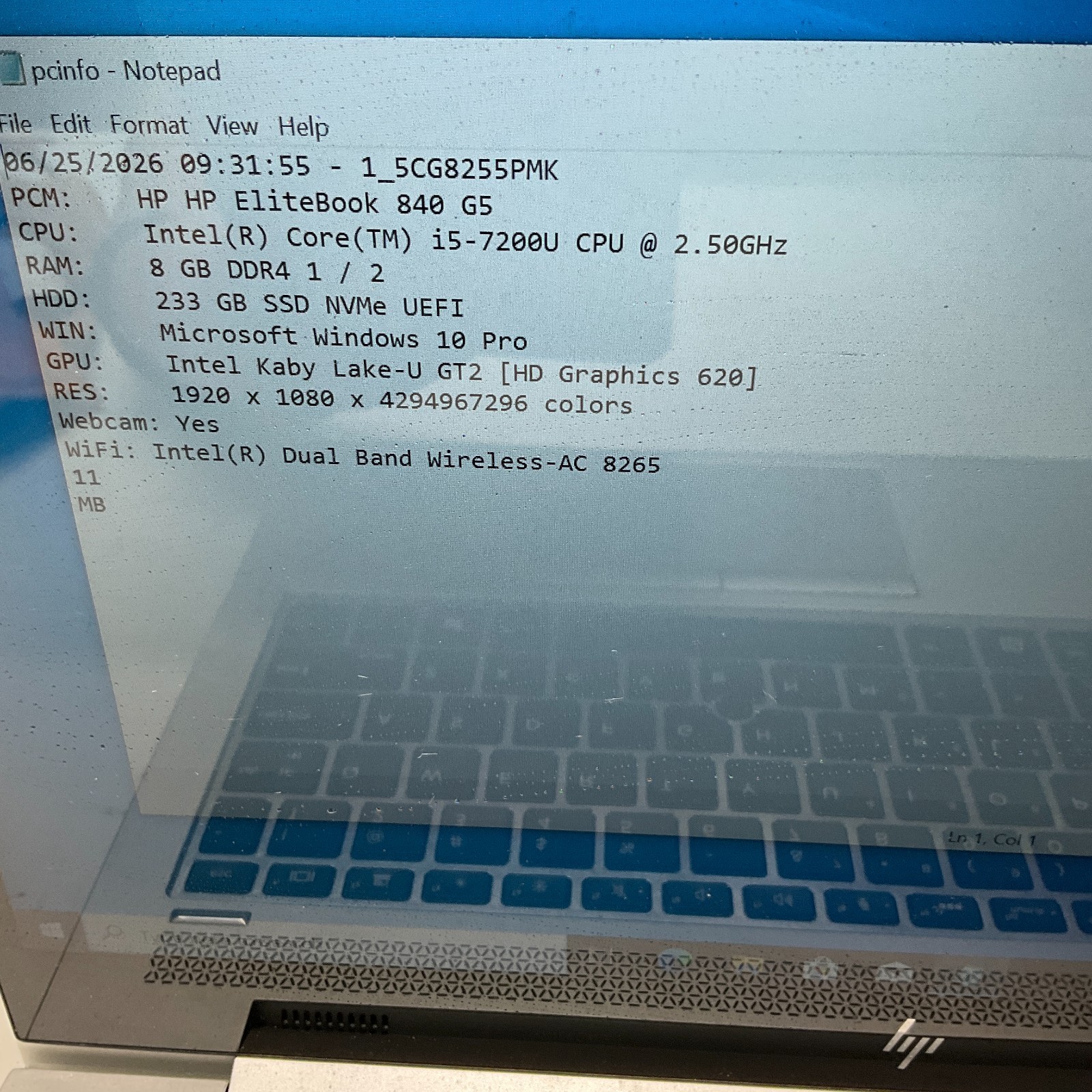 HP EliteBook 840 G5 Laptop Intel Core i5-7200U 8GB 256GB SSD Windows 10 Pro