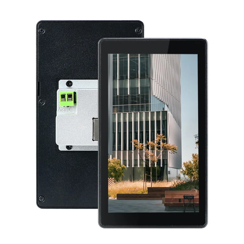Black Metal Case 5.5 Inch Inwall Mount Android AIO POE Tablet for Professional
