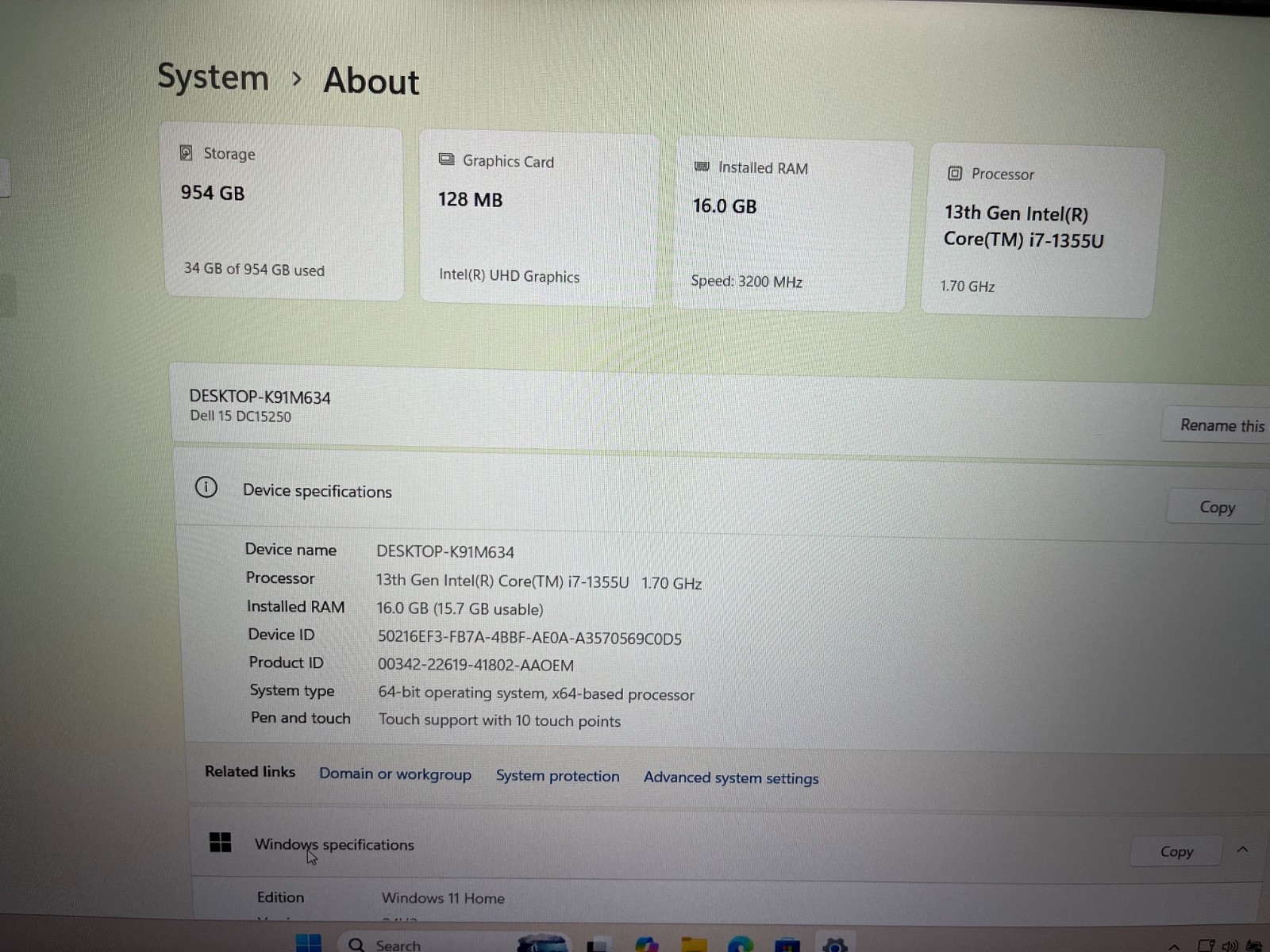Dell Inspiron 15.6″ Touch Laptop i7-1355U 16GB 1TB SSD Black LDC15250-7982BLK