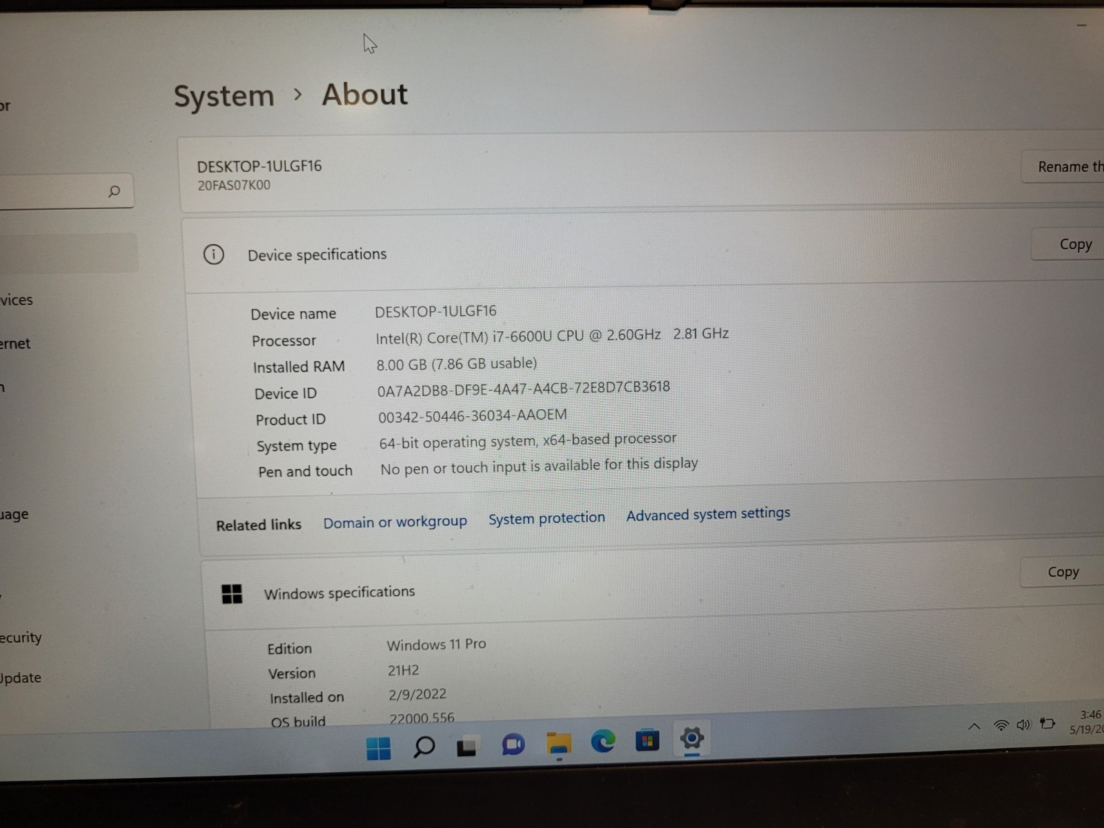 Lenovo ThinkPad T460s 14″ i7-6600u 2.6gh 8gb ram 500gb ssd w11p charger PC0BPN4M