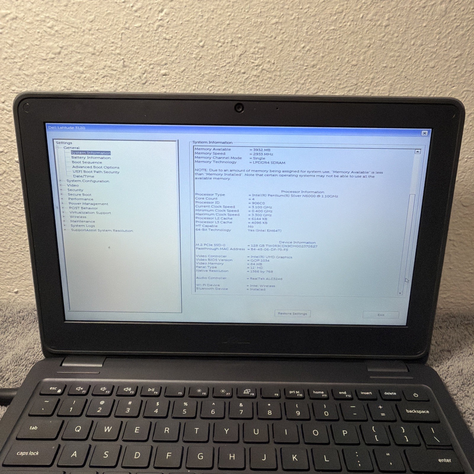 Dell Latitude 3120 N6000 Silver 1.1GHz 128GB SSD 4GB DDR4 Laptop Win 11 – Tested
