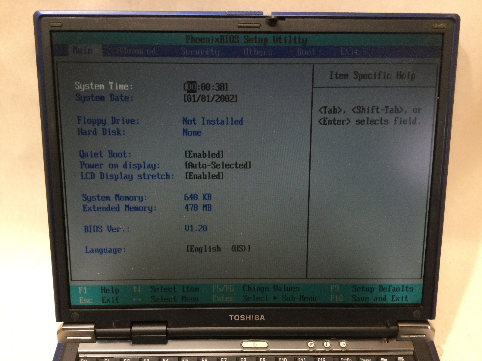 TOSHIBA SATELLITE A35-S159 – BOOTS TO BIOS – INTEL PENTIUM – 1GB RAM – READ – BB