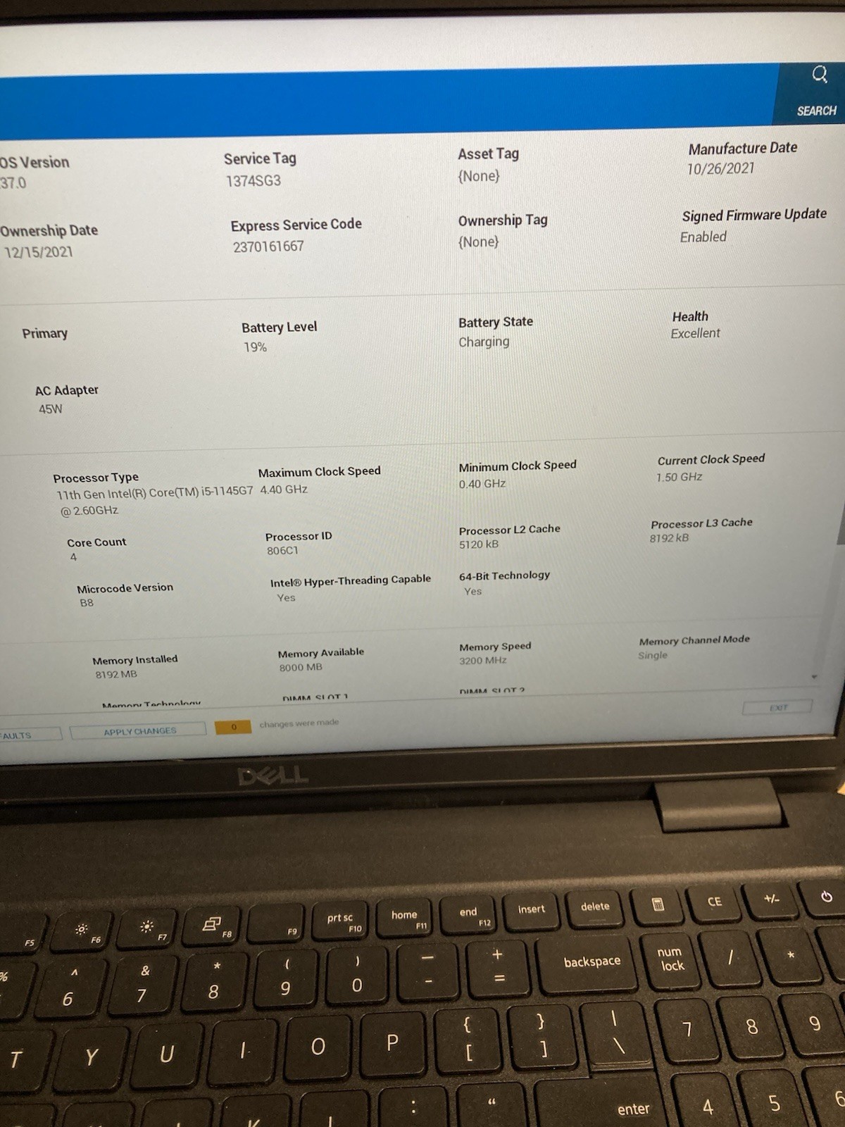 Dell Latitude 3520 15.6″ i5-1145G7 2.60 GHz 8 GB RAM No SSD/OS/AC – READ