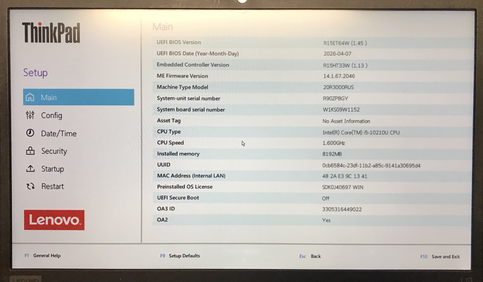 Lenovo ThinkPad L13 13.3″ Touch Laptop i5-10210U 8GB RAM 256GB NVMe, As Is