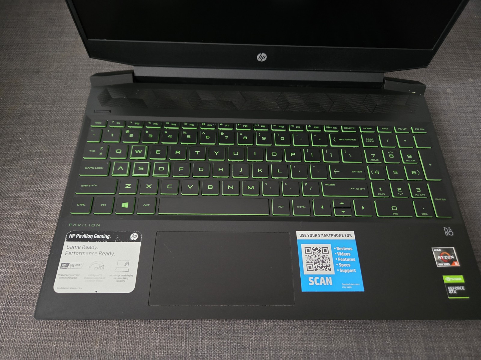 HP 15-EC0013DX 15.6in Laptop 256GB SSD, Ryzen 5, NVIDIA GeForce GTX