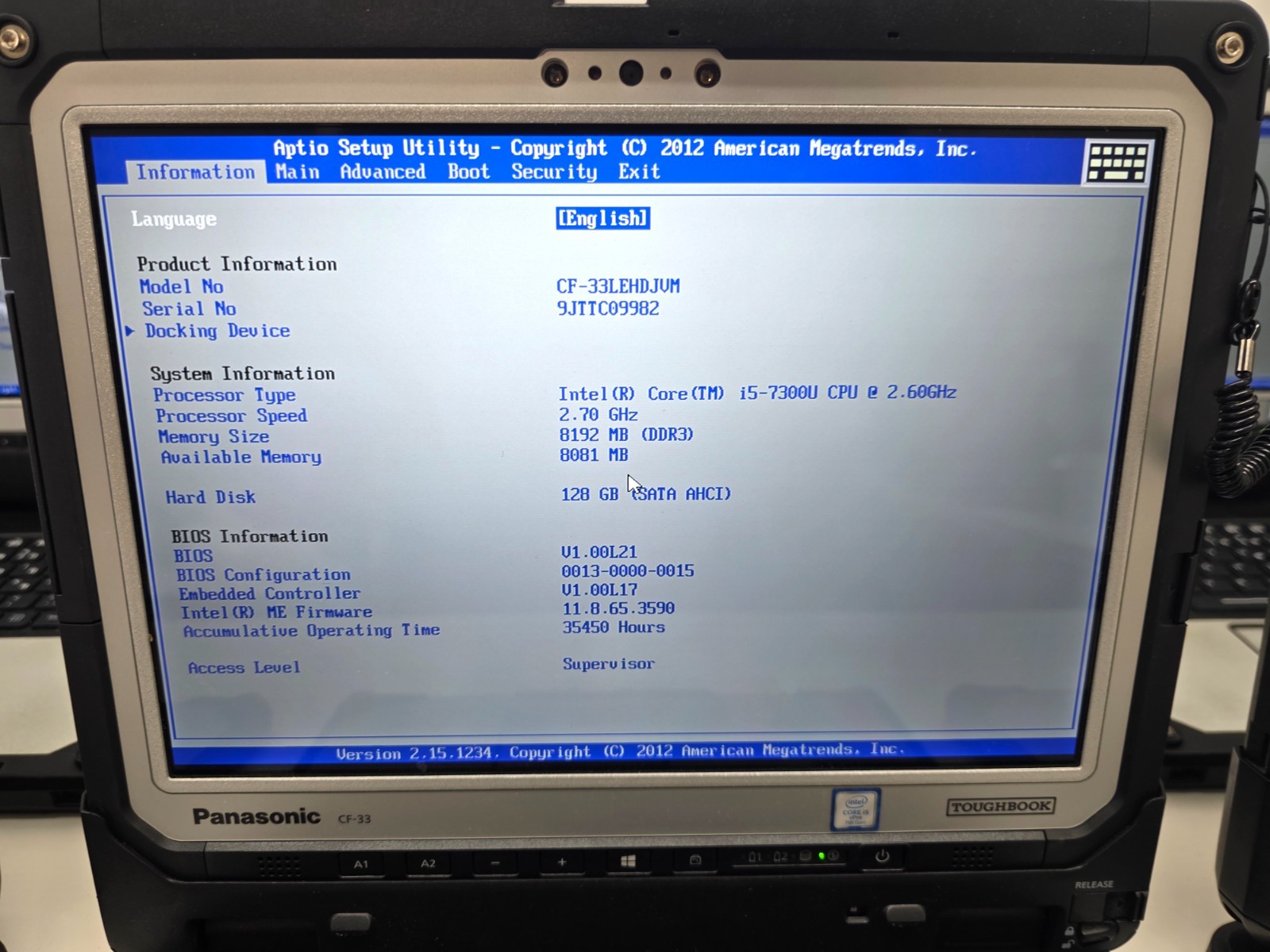 Lot 10 Panasonic Toughbook CF-33 i5 8GB 128GB Barcode LTE Rugged PCs