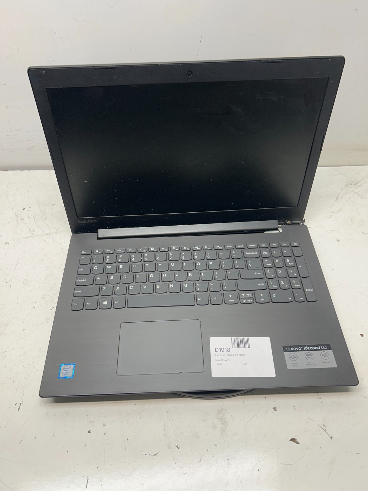 Lenovo IdeaPad 330 Intel Core i3 NO RAM NO HDD NO BAT – FOR PARTS