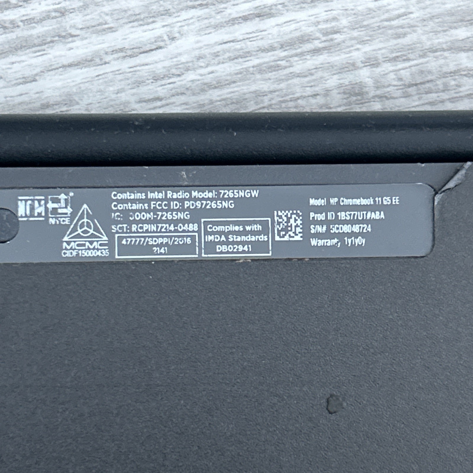 HP Chromebook TPN-Q151 Intel Celeron N3060 1.60GHz 4GB RAM