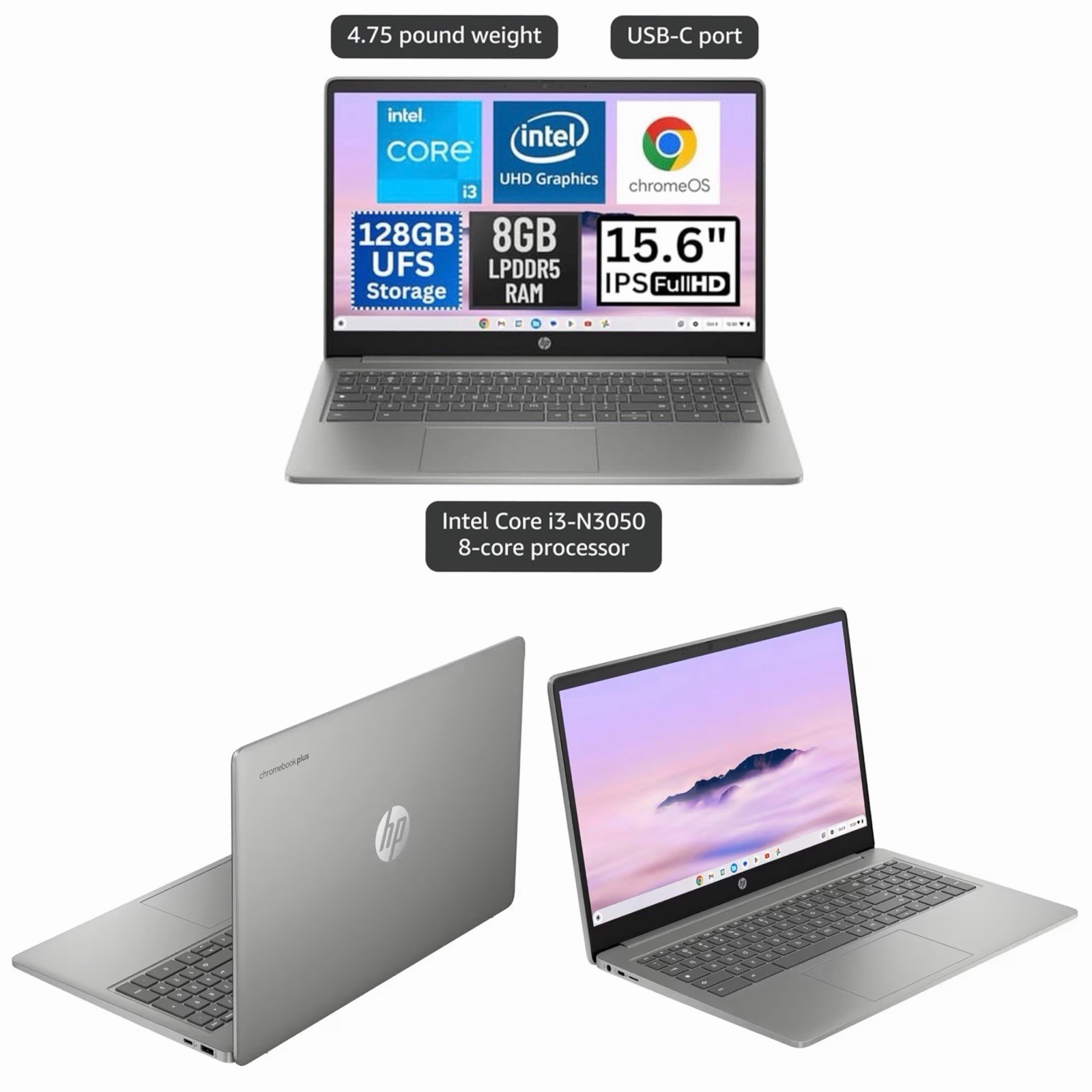 New / Factory Sealed – HP 15.6″ Chromebook Plus Laptop with Google Al
