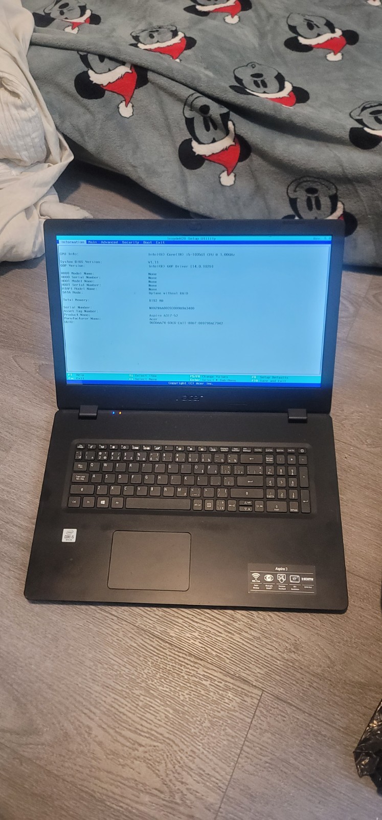 Acer Aspire 3 Thin Light 17.3″ HD+ Laptop , 10th Gen i5-10210U,8GB RAM 161025B