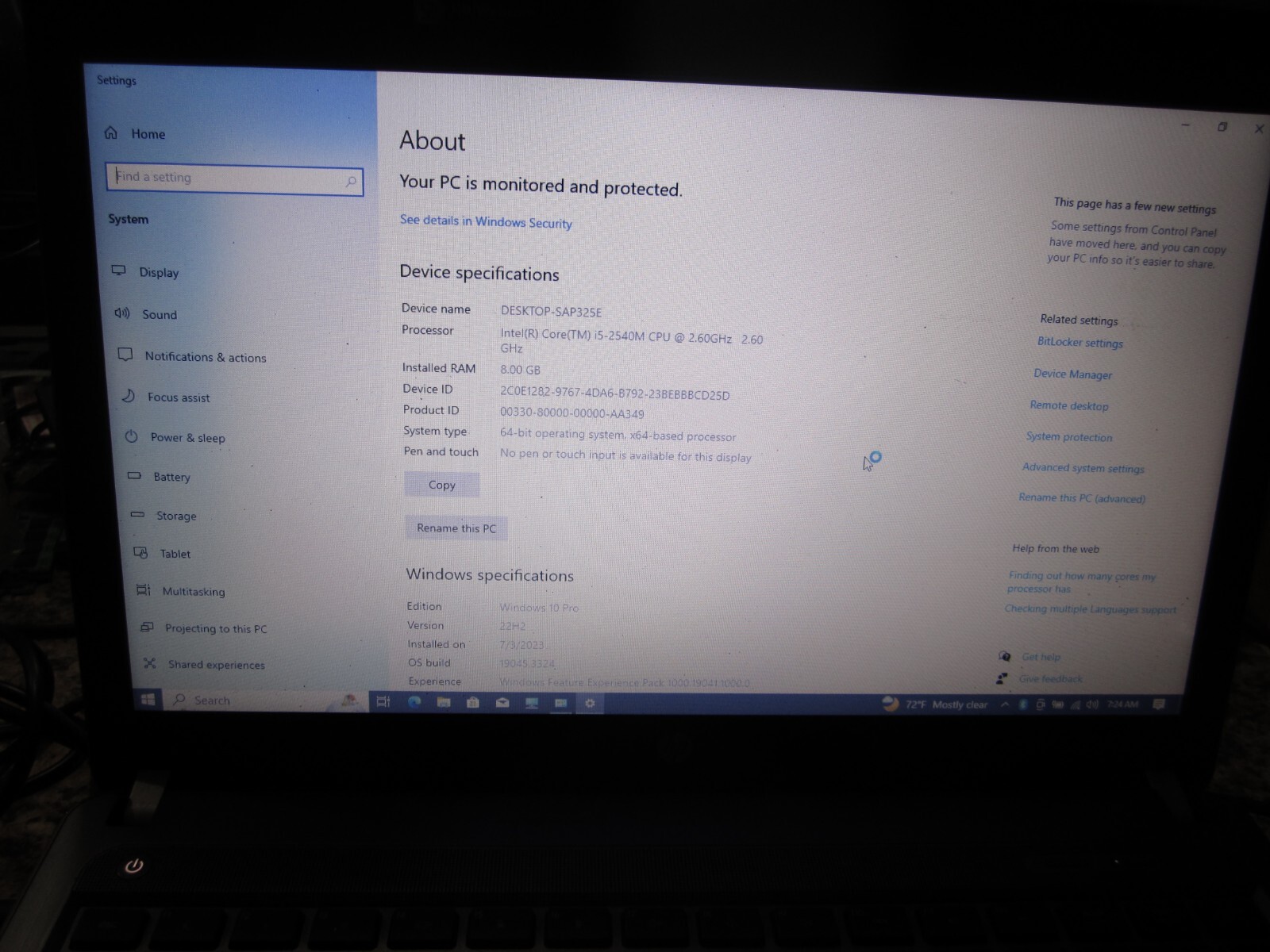 HP ProBook 4430S Laptop Core i5 2.6 GHz 8GB RAM 256GB SSD Win 10 Pro