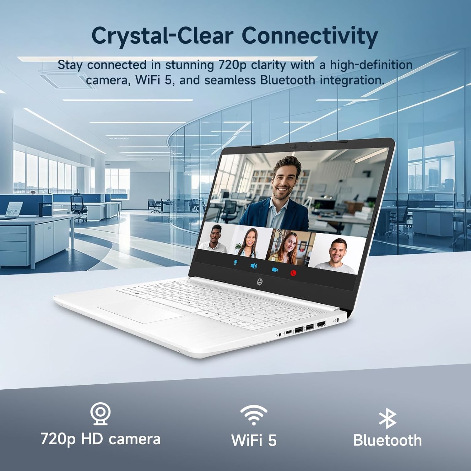 HP 14” HD Laptop Intel Celeron N4120, 8GB RAM, 64GB eMMC Win 11 Home S White