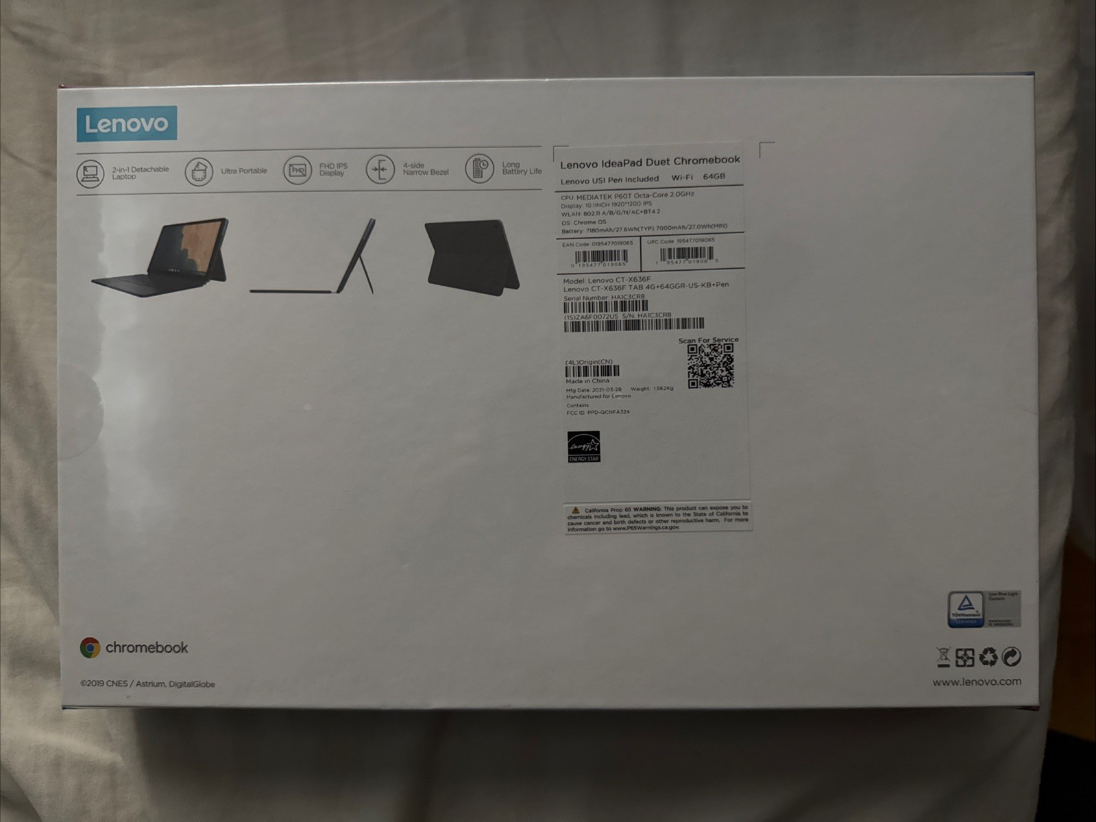 Lenovo IdeaPad Duet Chromebook CT-X636F 10.1″ FHD, 4GB RAM, 64GB Storage