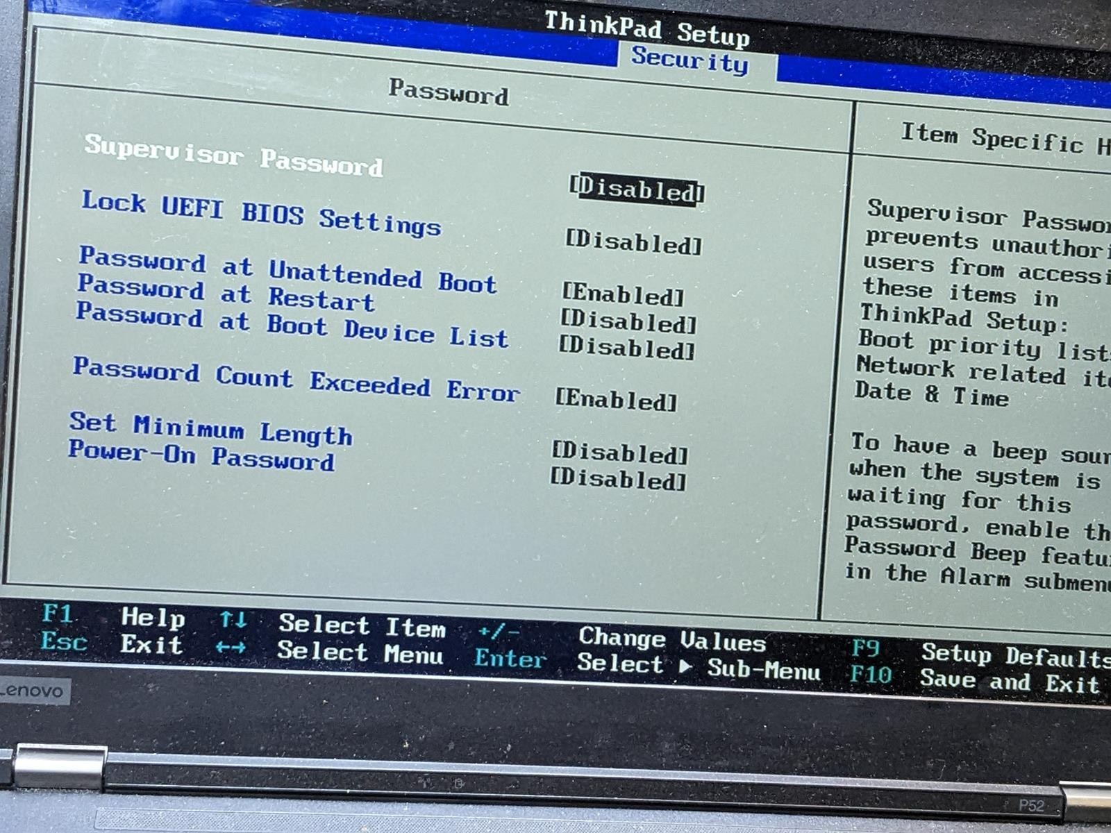LENOVO THINKPAD P52 i7-8750H @ 2.20 GHz, 16GB RAM, NO HDD/OS