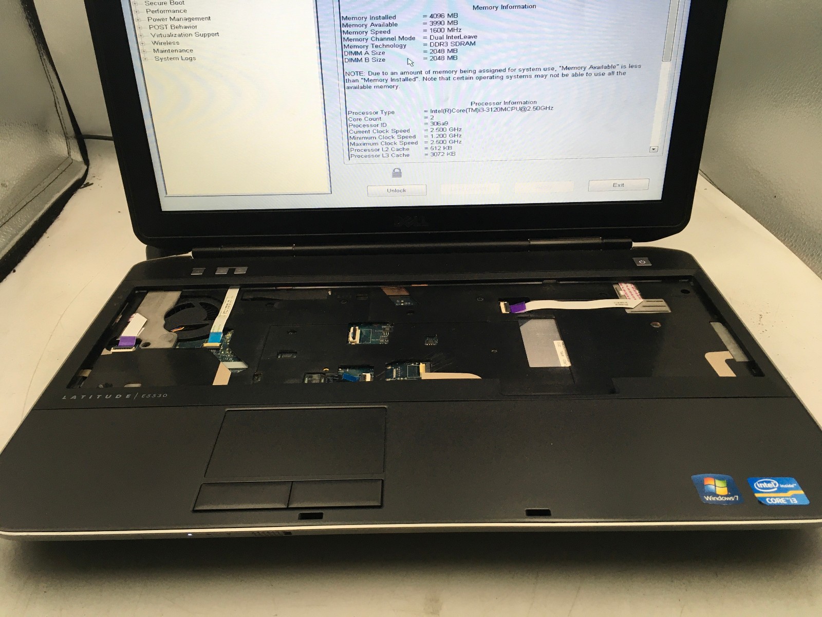 DELL LATITUDE E5530 – BOOTS TO BIOS/LOCKED – INTEL I3 3120M – 4GB RAM – READ -BB