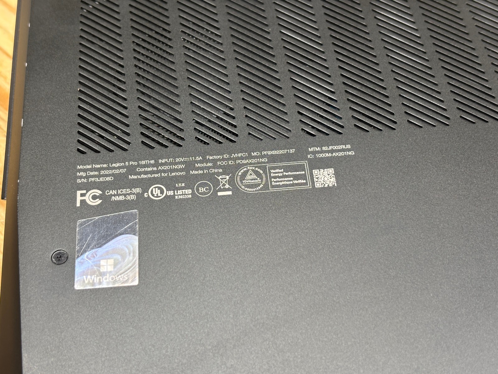 Lenovo Legion 5 Pro 16″ i7-11800H RTX 3050 16GB 512GB WQXGA 165Hz Gaming