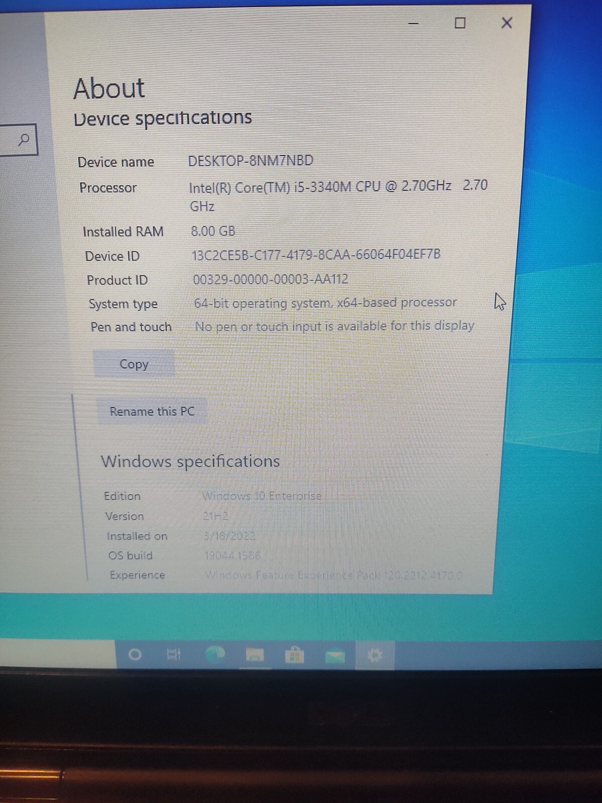 Dell Latitude E5430 14″ Core i5-3340M 8GB Ram 300GB HDD Windows 10 Enterprise