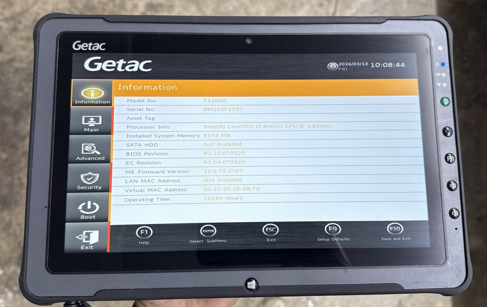 LOT OF 3 Getac F110 G5 Rugged Tablets | Core i7-8565U | 8GB RAM | 256 SSD