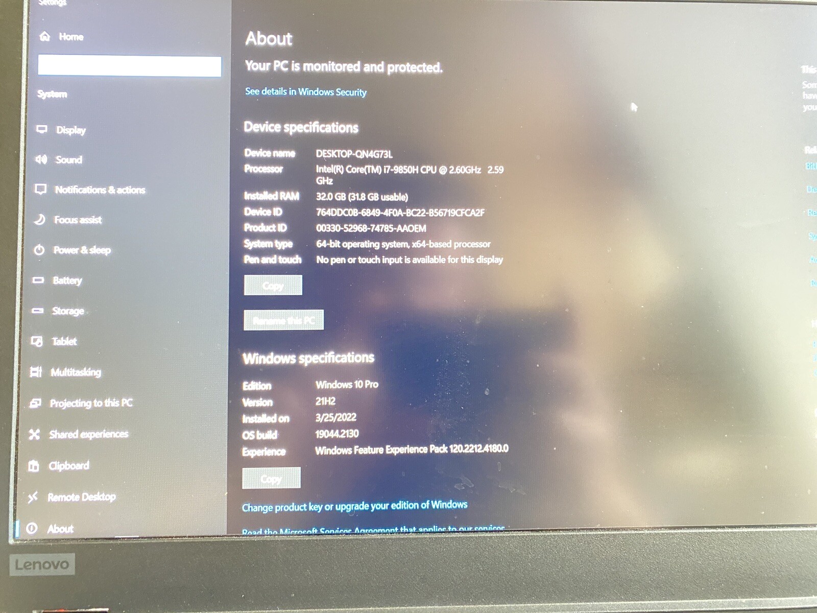 Lenovo ThinkPad P53 15.6 (512GB SSD, i7-9850H, 2.60GHz, 32GB…