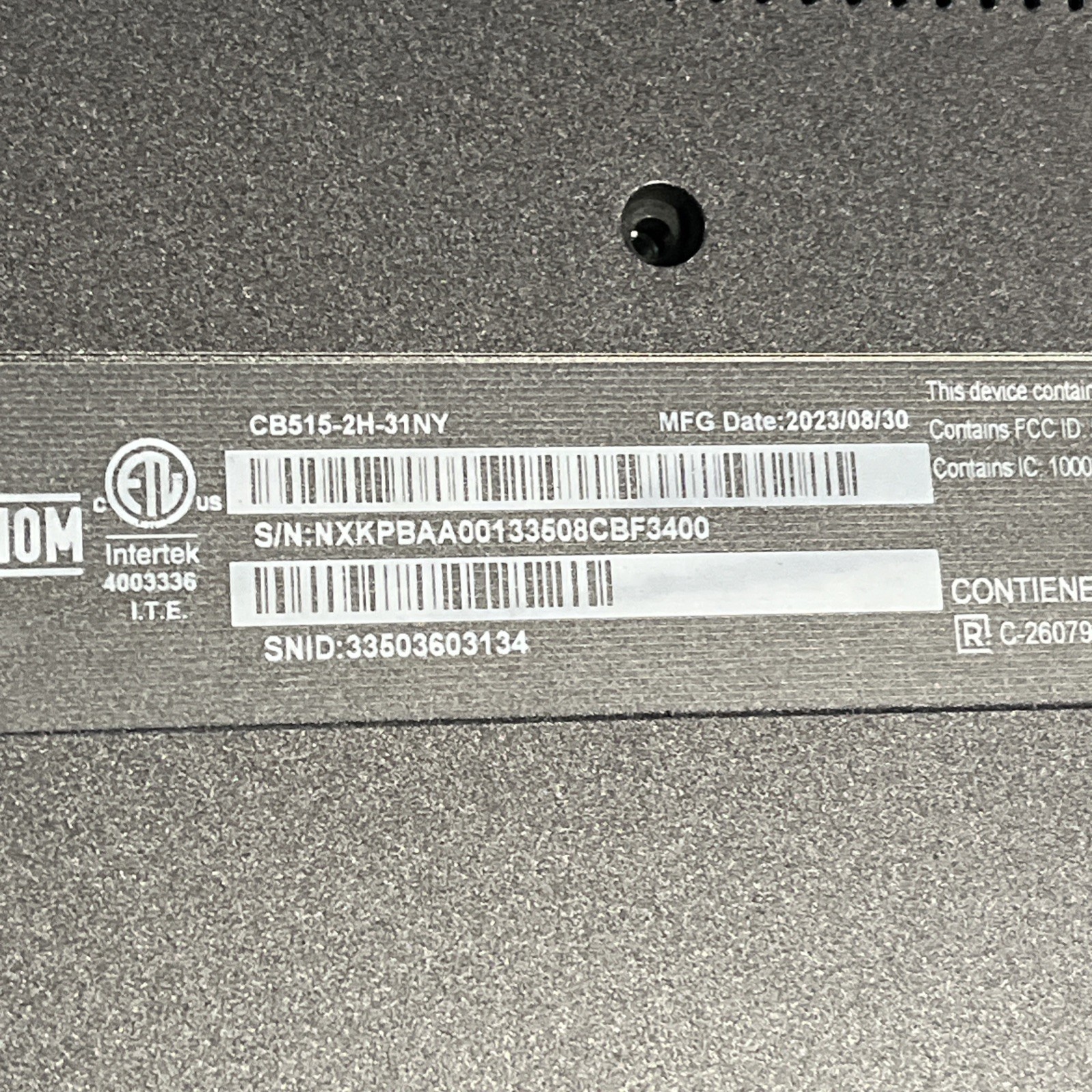 ACER CHROMEBOOK PLUS S15 INTEL CORE I3 8GB RAM NO HD