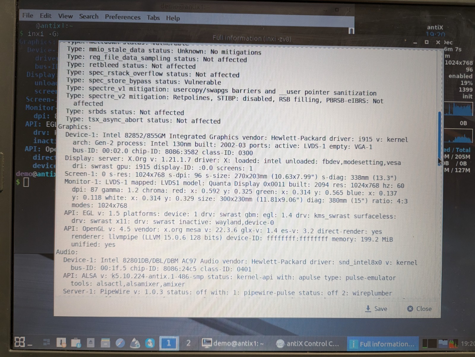 HP Compaq nx9020 Intel Celeron M 1.4, 256Mb RAM